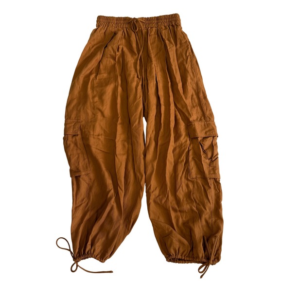 Free People Pants - Free People Womens Rust Brown Lyocell Cargo Jogger Pants OB1722209 Size L